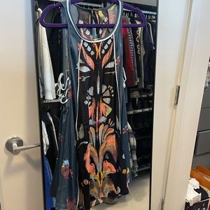 Free People Pattern Side Cutout Mini Dress
